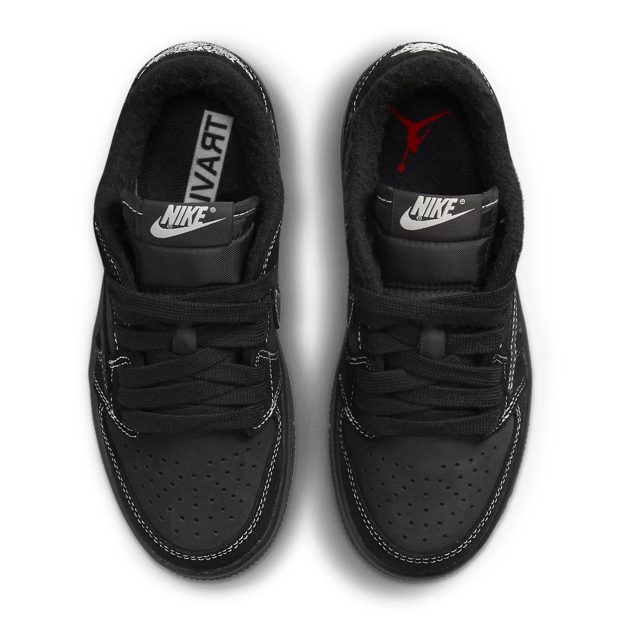 Top down view of Air Jordan X Travis Scott 1 Low OG SP Black Phantom (PS) DO5442-001